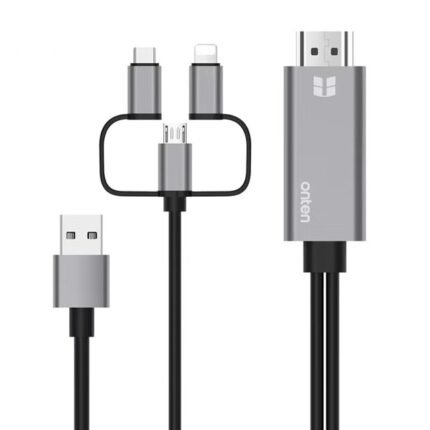 Onten Lightning/ USB-C/ microUSB To HDMI Cable 1.8M OTN-7537A