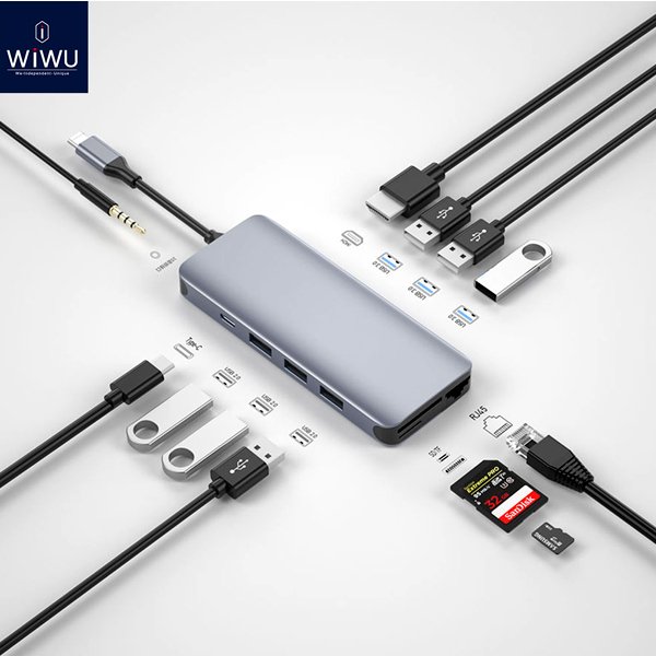 WiWu Alpha 12 in 1 Multiport Adapter