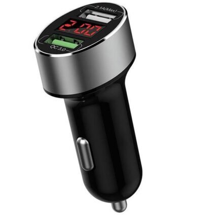 WIWU QC200 36W MINI INTELLIGENT DIGITAL DISPLAY USB CAR CHARGER